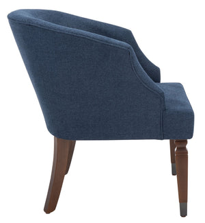 Safavieh Ibuki Accent Chair - Timeless Comfort With Soft Upholstery And Elegant Walnut-Finish Legs For Any Space Navy ACH4006B