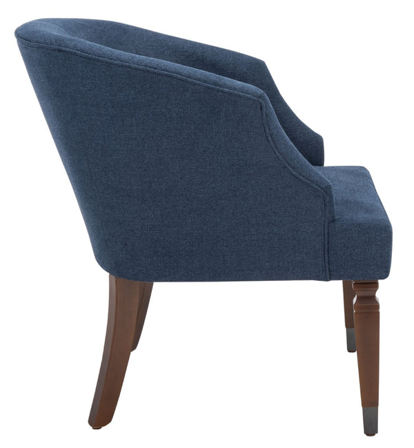 Safavieh Ibuki Accent Chair - Timeless Comfort With Soft Upholstery And Elegant Walnut-Finish Legs For Any Space Navy ACH4006B
