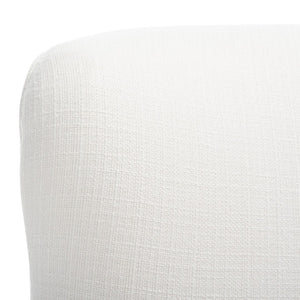 Safavieh Levin Accent Chair - Classic-Contemporary Elegance With Vegan Leather And Timeless Walnut Bun Feet White ACH4008B