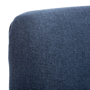 Safavieh Levin Accent Chair - Classic-Contemporary Elegance With Vegan Leather And Timeless Walnut Bun Feet Navy ACH4008C