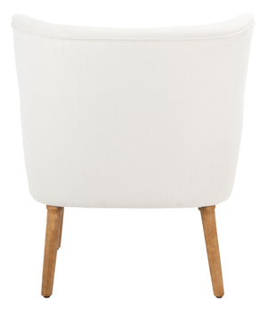 Safavieh Delfino Accent Chair - Mid-Century Modern Wingback Design With Vegan Leather And Tapered Legs White ACH4009B