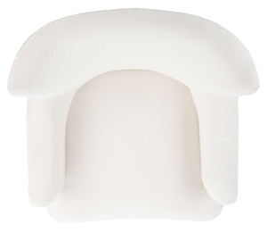Safavieh Delfino Accent Chair - Mid-Century Modern Wingback Design With Vegan Leather And Tapered Legs White ACH4009B