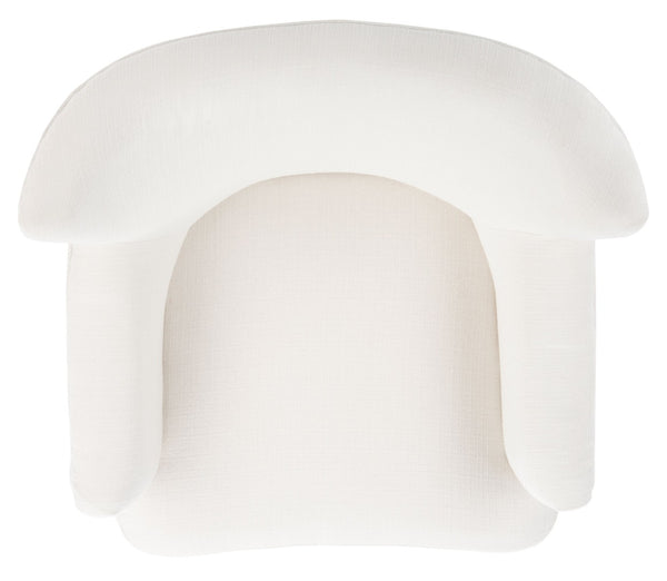 Safavieh Delfino Accent Chair - Mid-Century Modern Wingback Design With Vegan Leather And Tapered Legs White ACH4009B