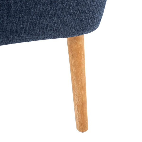 Safavieh Delfino Accent Chair - Mid-Century Modern Wingback Design With Vegan Leather And Tapered Legs Navy ACH4009C