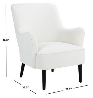 Safavieh Arlyss Accent Chair - Elegant Mid-Century Modern Design With Plush Upholstery For Timeless Comfort White ACH4010B