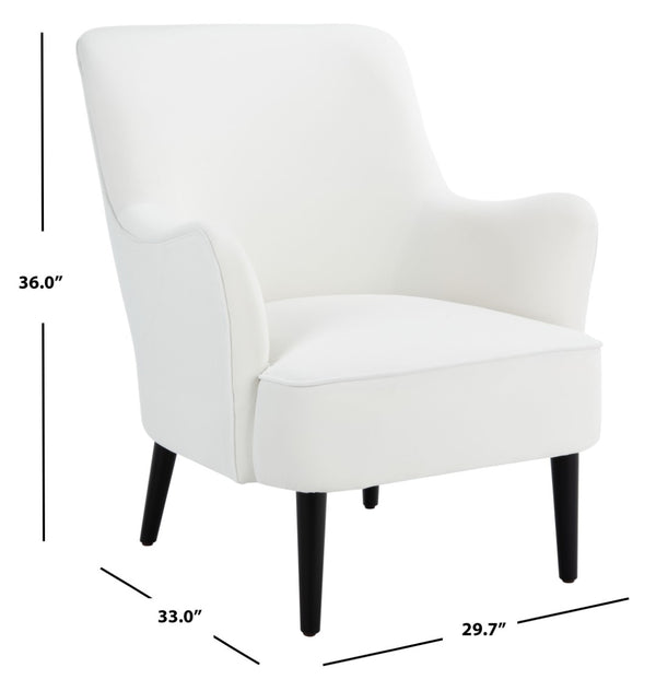 Safavieh Arlyss Accent Chair - Elegant Mid-Century Modern Design With Plush Upholstery For Timeless Comfort White ACH4010B