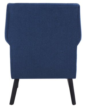 Safavieh Videl Accent Chair - Elegant Navy Linen Upholstery, Vintage-Inspired Design, Comfortable & Stylish Seating ACH4011A