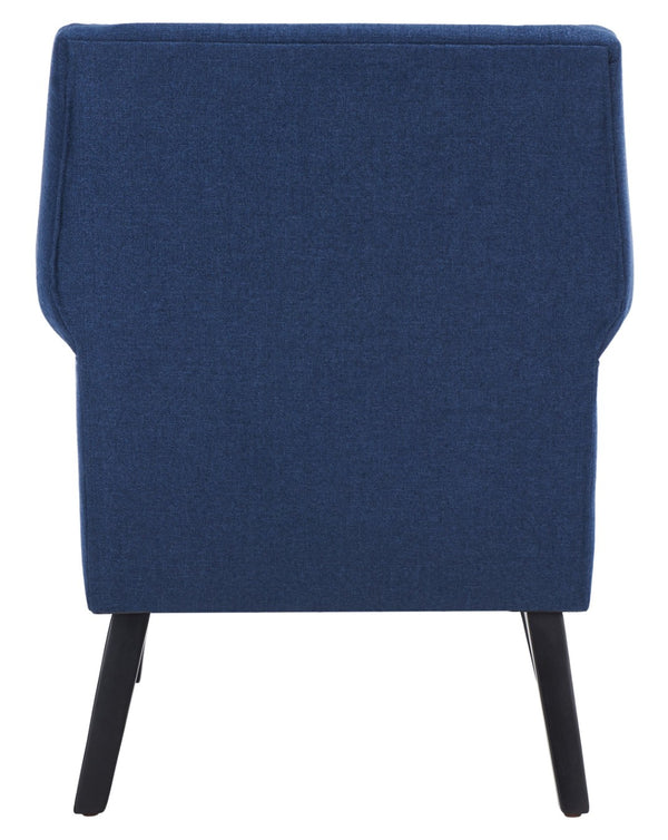 Safavieh Videl Accent Chair - Elegant Navy Linen Upholstery, Vintage-Inspired Design, Comfortable & Stylish Seating ACH4011A