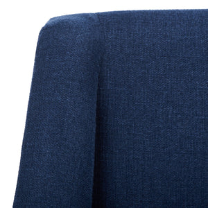 Safavieh Videl Accent Chair - Elegant Navy Linen Upholstery, Vintage-Inspired Design, Comfortable & Stylish Seating ACH4011A