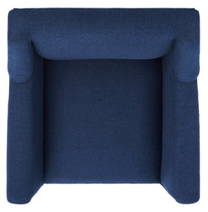 Safavieh Videl Accent Chair - Elegant Navy Linen Upholstery, Vintage-Inspired Design, Comfortable & Stylish Seating ACH4011A