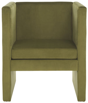 Safavieh Gisle Accent Chair Olive Green Velvet ACH4012A