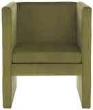 Safavieh Gisle Accent Chair Olive Green Velvet ACH4012A