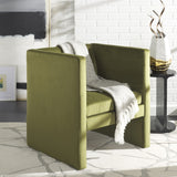 Safavieh Gisle Accent Chair Olive Green Velvet ACH4012A