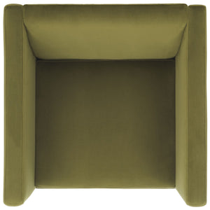 Safavieh Gisle Accent Chair Olive Green Velvet ACH4012A