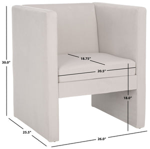 Safavieh Gisle Accent Chair Light Grey Velvet ACH4012B