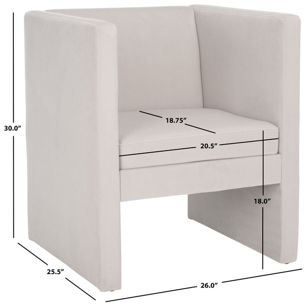 Safavieh Gisle Accent Chair Light Grey Velvet ACH4012B