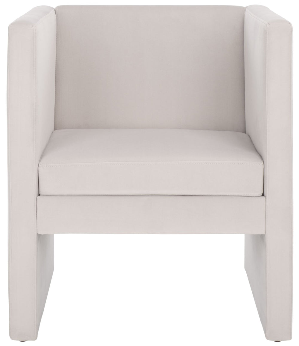 Safavieh Gisle Modern Accent Chair - Plush Upholstered Lounge Seat For Stylish Living Rooms & Cozy Nooks Light Grey Velvet ACH4012B