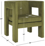 Safavieh Vidar Accent Chair Olive Green Velvet ACH4013A