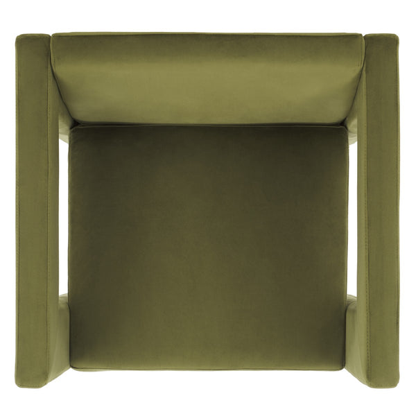 Safavieh Vidar Accent Chair Olive Green Velvet ACH4013A