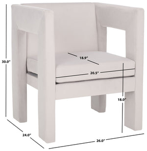 Safavieh Vidar Accent Chair Light Grey Velvet ACH4013B