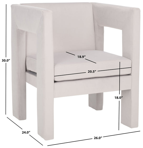 Safavieh Vidar Accent Chair Light Grey Velvet ACH4013B