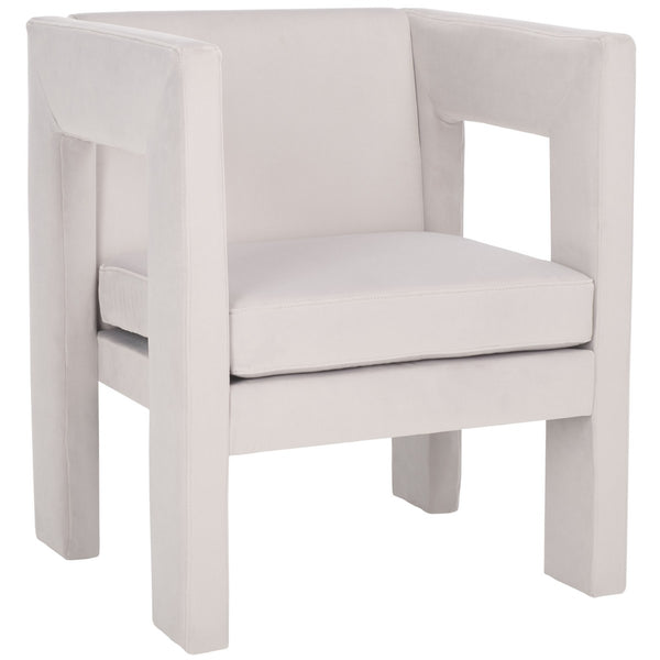 Safavieh Vidar Accent Chair Light Grey Velvet ACH4013B