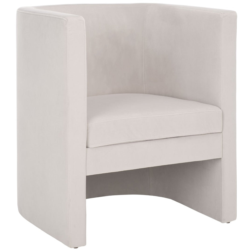 Safavieh Eydis Plush Barrel-Back Accent Chair - Modern Luxury With Cozy Support For Living Rooms & Offices Light Grey Velvet ACH4014B