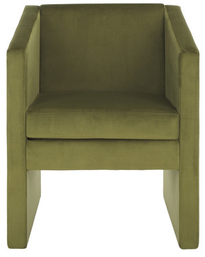 Safavieh Ylva Accent Chair Olive Green Velvet ACH4015A