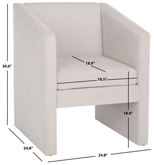 Safavieh Ylva Accent Chair Light Grey Velvet ACH4015B