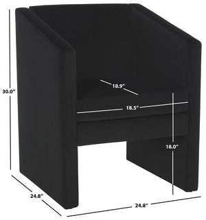 Safavieh Ylva Accent Chair Black Velvet ACH4015C