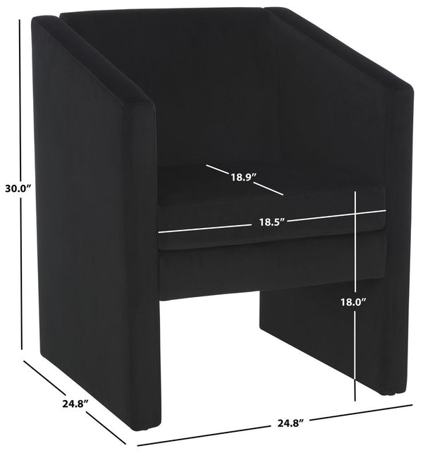 Safavieh Ylva Accent Chair Black Velvet ACH4015C