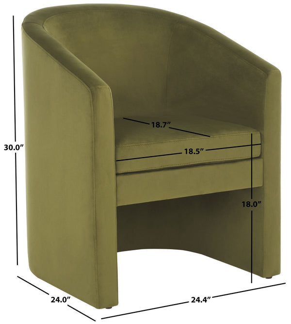 Safavieh Elysian Accent Chair Olive Green Velvet ACH4016A
