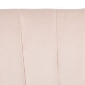 Safavieh June Mid-Century Accent Chair - Elegant Velvet Upholstery & Sturdy Rubberwood For Timeless Style Blush Pink/Natural ACH4500B