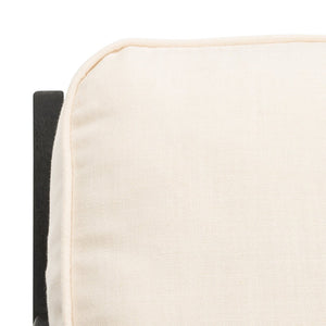 Safavieh Nico Mid-Century Accent Chair - Elegant Black Oak Frame With Plush Bone-White Linen Cushions ACH4501A