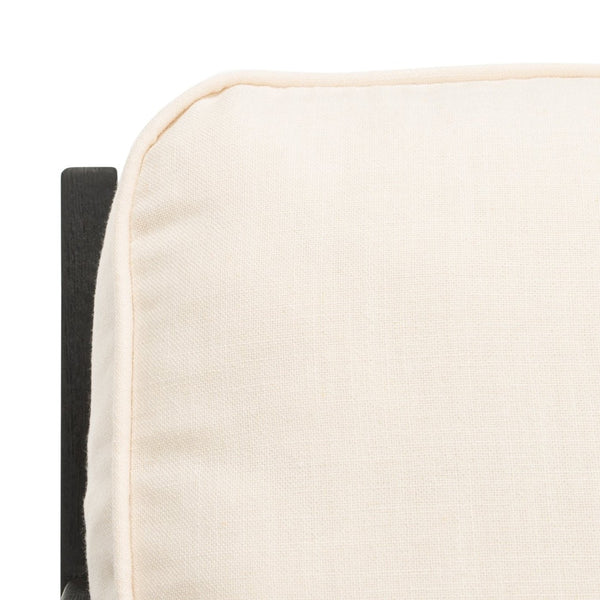 Safavieh Nico Mid-Century Accent Chair - Elegant Black Oak Frame With Plush Bone-White Linen Cushions ACH4501A