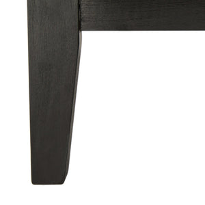 Safavieh Nico Mid-Century Accent Chair - Elegant Black Oak Frame With Plush Bone-White Linen Cushions ACH4501A