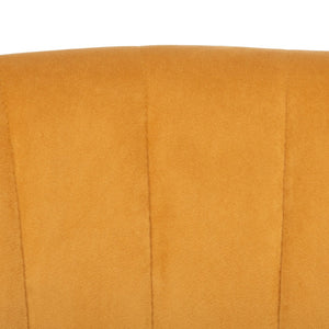 Safavieh Stazia Wingback Accent Chair - Vintage-Inspired Velvet With Chic Channel Tufting And Gold Legs Marigold/Black ACH4502A