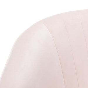 Safavieh Stazia Wingback Accent Chair - Vintage-Inspired Velvet With Chic Channel Tufting And Gold Legs Blush Pink/Black ACH4502B