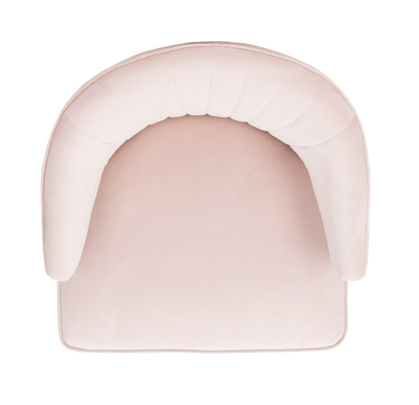 Safavieh Stazia Wingback Accent Chair - Vintage-Inspired Velvet With Chic Channel Tufting And Gold Legs Blush Pink/Black ACH4502B