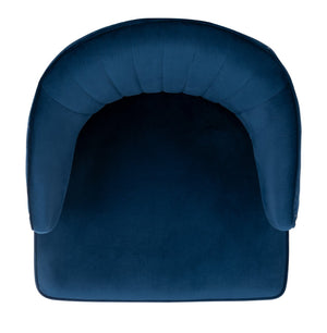 Safavieh Stazia Wingback Accent Chair - Vintage-Inspired Velvet With Chic Channel Tufting And Gold Legs Navy/Black ACH4502C