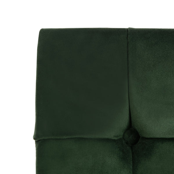 Safavieh Amaris Tufted Accent Chair - Mid-Century Elegance With Plush Velvet Upholstery & Brass Accents Forest Green/Black ACH4503D