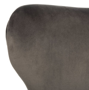 Safavieh Blair Wingback Accent Chair - Luxe Velvet Upholstery With Channel Tufting, Gold-Capped Legs & Style Shale/Gold ACH4504A