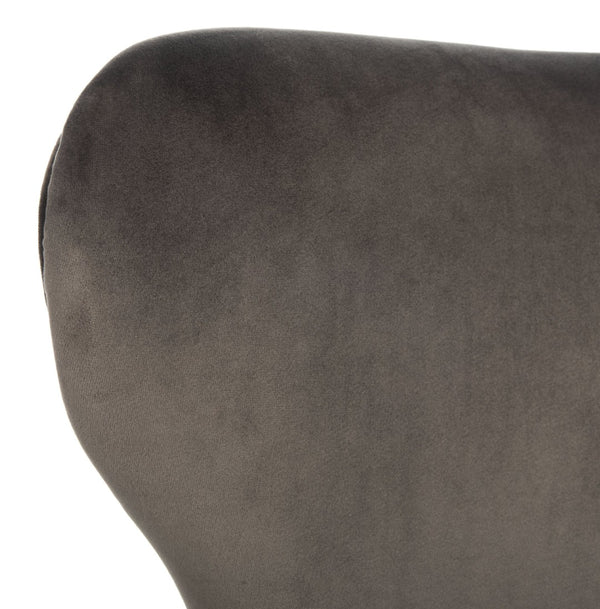 Safavieh Blair Wingback Accent Chair - Luxe Velvet Upholstery With Channel Tufting, Gold-Capped Legs & Style Shale/Gold ACH4504A