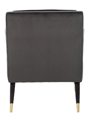 Safavieh Mara Tufted Accent Chair - Mid-Century Modern Design With Plush Velvet Upholstery & Gold Accents Shale/Gold ACH4505A