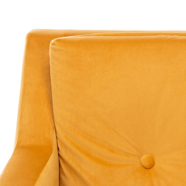 Safavieh Mara Tufted Accent Chair - Mid-Century Modern Design With Plush Velvet Upholstery & Gold Accents Marigold/Gold ACH4505B