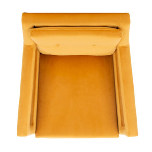 Safavieh Mara Tufted Accent Chair - Mid-Century Modern Design With Plush Velvet Upholstery & Gold Accents Marigold/Gold ACH4505B