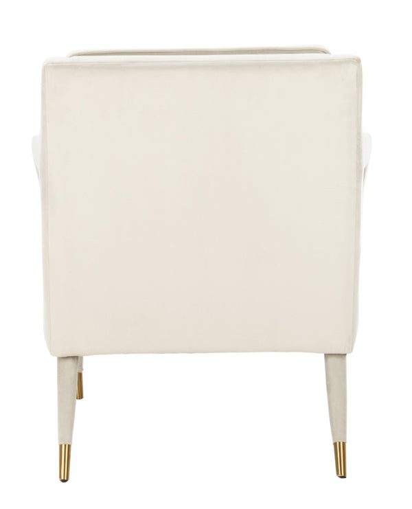 Safavieh Mara Tufted Accent Chair - Mid-Century Modern Design With Plush Velvet Upholstery & Gold Accents Silver/Gold ACH4505D