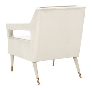 Safavieh Mara Tufted Accent Chair - Mid-Century Modern Design With Plush Velvet Upholstery & Gold Accents Silver/Gold ACH4505D