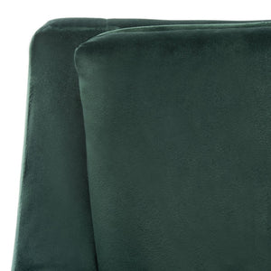 Safavieh Mara Tufted Accent Chair - Mid-Century Modern Design With Plush Velvet Upholstery & Gold Accents Forest Green/Gold ACH4505E