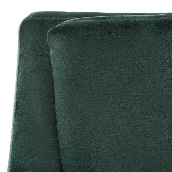 Safavieh Mara Tufted Accent Chair - Mid-Century Modern Design With Plush Velvet Upholstery & Gold Accents Forest Green/Gold ACH4505E